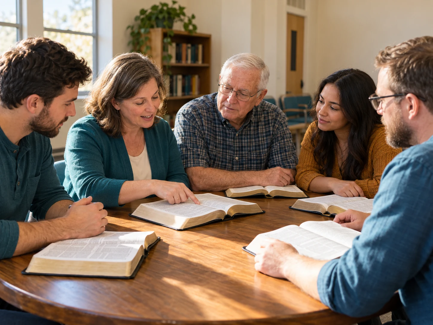 People studying the Bible together